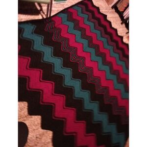 Vintage Handmade Crochet Knitted Afghan Trow Blanket Bedspread Granny Square